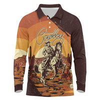 Cowboy Long Sleeve Polo Shirt Ride Em Cowboy