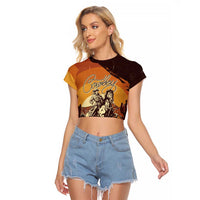 Cowboy Raglan Cropped T Shirt Ride Em Cowboy
