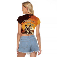 Cowboy Raglan Cropped T Shirt Ride Em Cowboy