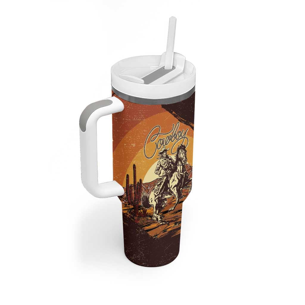Cowboy Tumbler With Handle Ride Em Cowboy