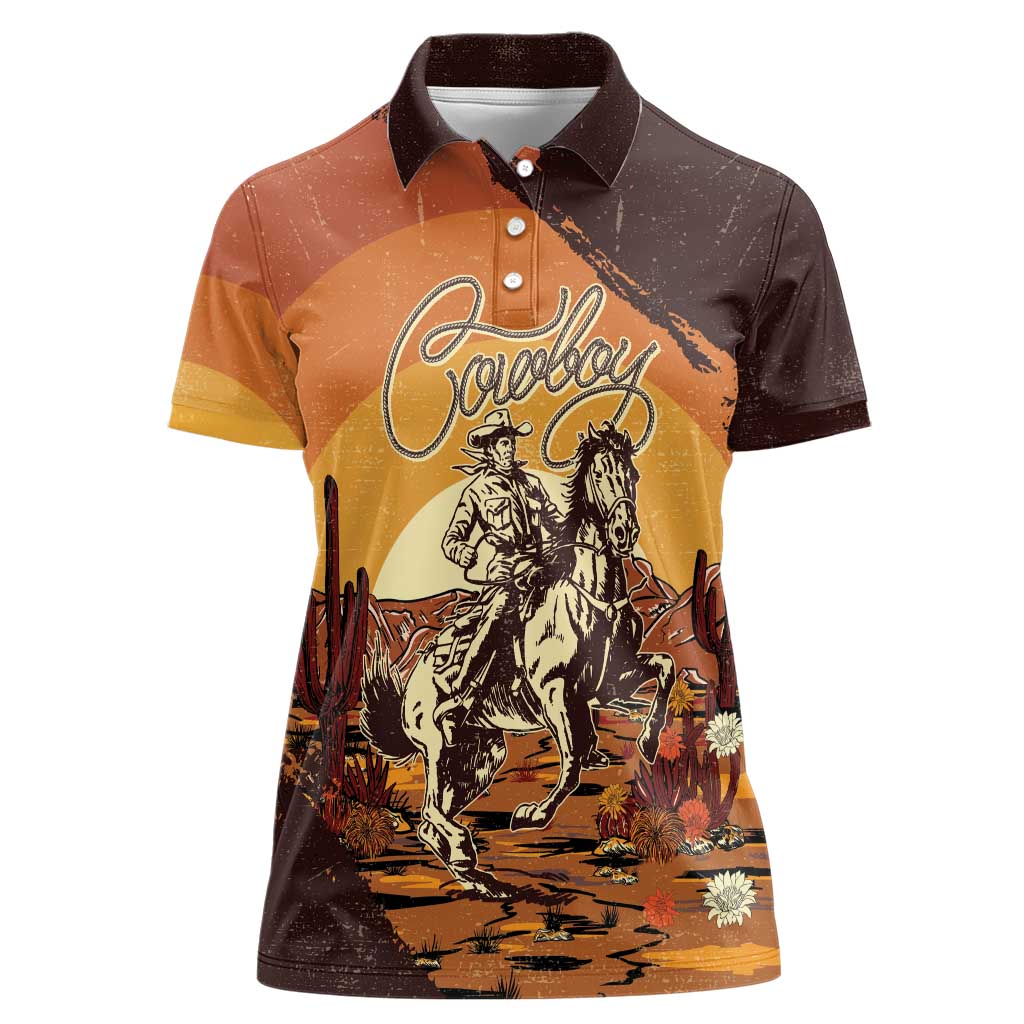 Cowboy Women Polo Shirt Ride Em Cowboy