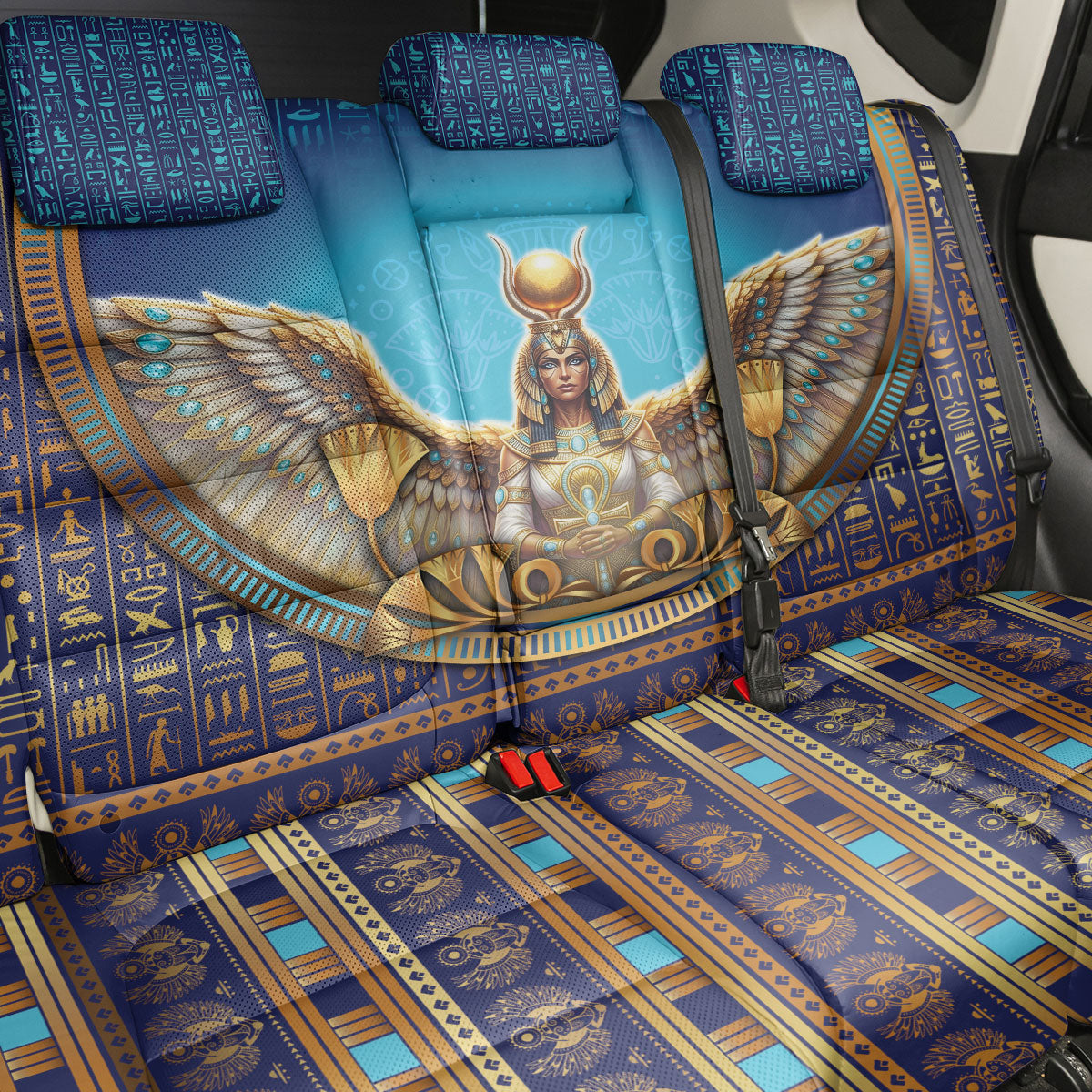 Egyptian Goddess Isis Back Car Seat Cover Ancient Mythology Winged Queen