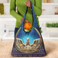 Egyptian Goddess Isis Grocery Bag Ancient Mythology Winged Queen