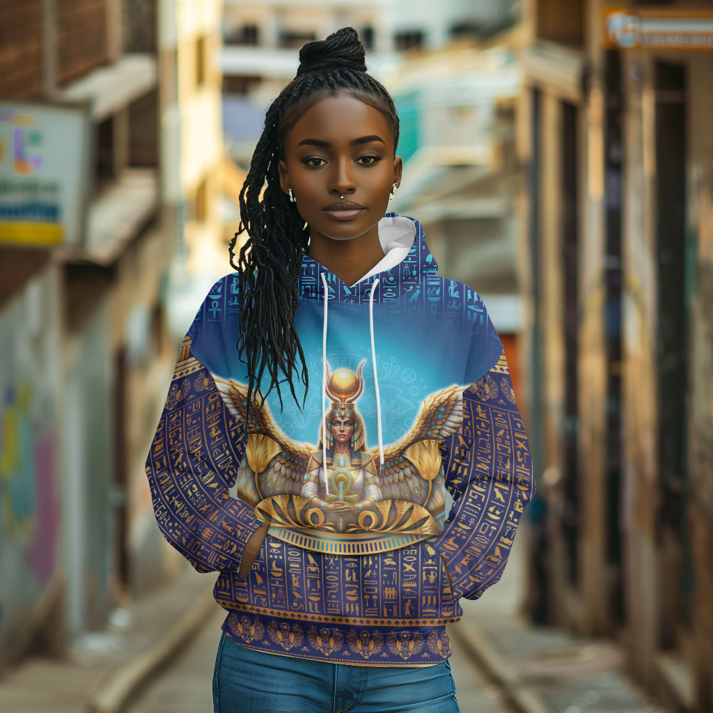 Egyptian Goddess Isis Hoodie Ancient Mythology Winged Queen