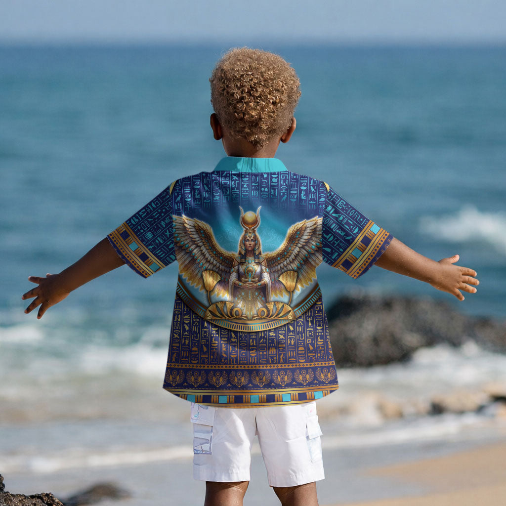 Egyptian Goddess Isis Kid Hawaiian Shirt Ancient Mythology Winged Queen DT05