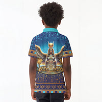 Egyptian Goddess Isis Kid Polo Shirt Ancient Mythology Winged Queen