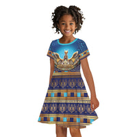Egyptian Goddess Isis Kid Short Sleeve Dress Ancient Mythology Winged Queen