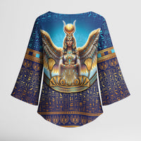 Egyptian Goddess Isis Kimono Sleeve Blouse Ancient Mythology Winged Queen