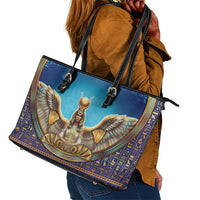 Egyptian Goddess Isis Leather Tote Bag Ancient Mythology Winged Queen