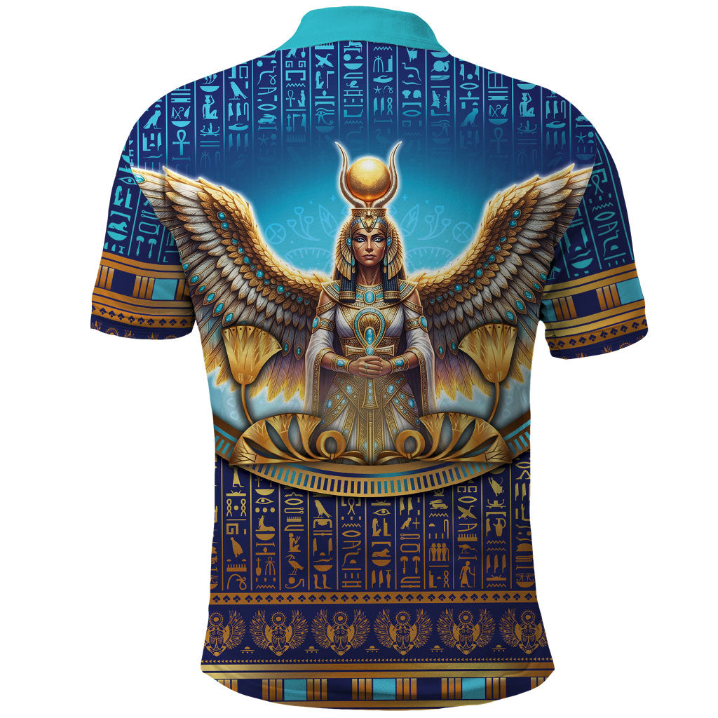 Egyptian Goddess Isis Polo Shirt Ancient Mythology Winged Queen