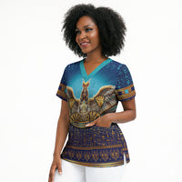 Egyptian Goddess Isis Scrub Top Ancient Mythology Winged Queen