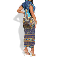 Egyptian Goddess Isis Short Sleeve Bodycon Dress Ancient Mythology Winged Queen