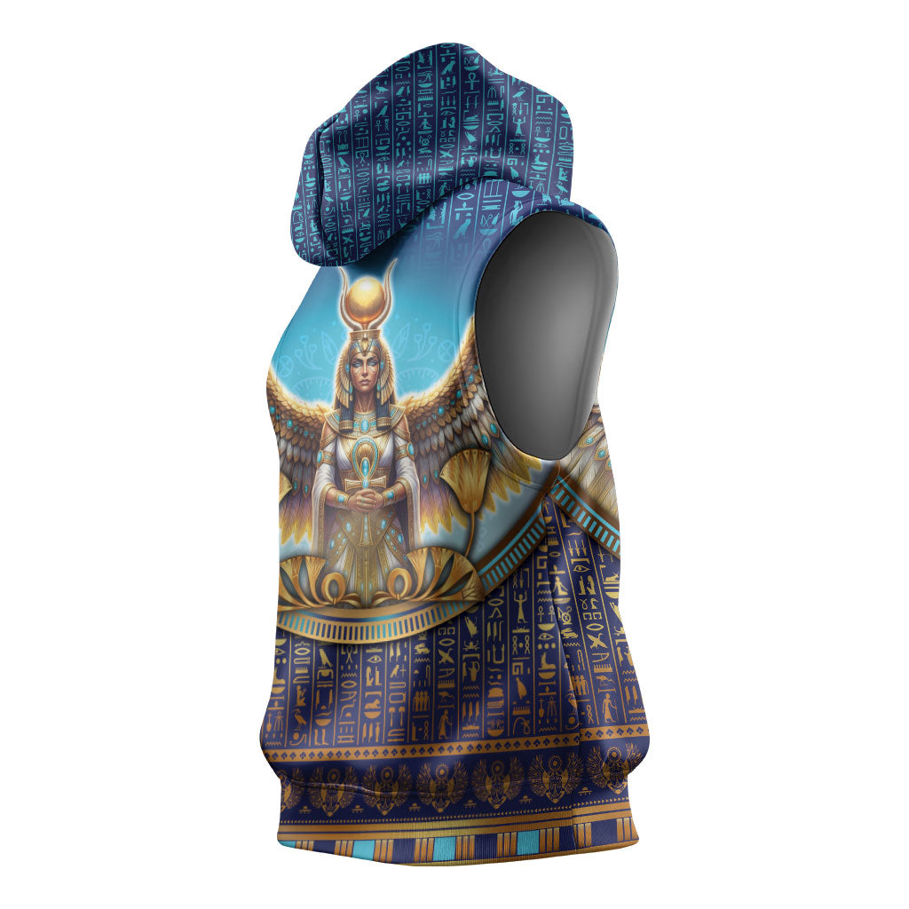 Egyptian Goddess Isis Sleeveless Hoodie Ancient Mythology Winged Queen