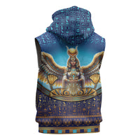 Egyptian Goddess Isis Sleeveless Zip Hoodie Ancient Mythology Winged Queen