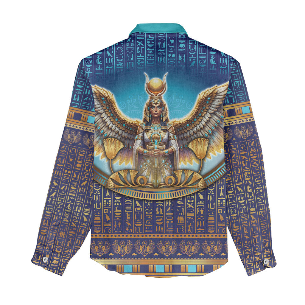 Egyptian Goddess Isis Women Casual Shirt Ancient Mythology Winged Queen