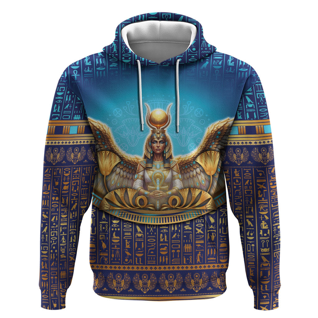Egyptian Goddess Isis Zip Hoodie Ancient Mythology Winged Queen
