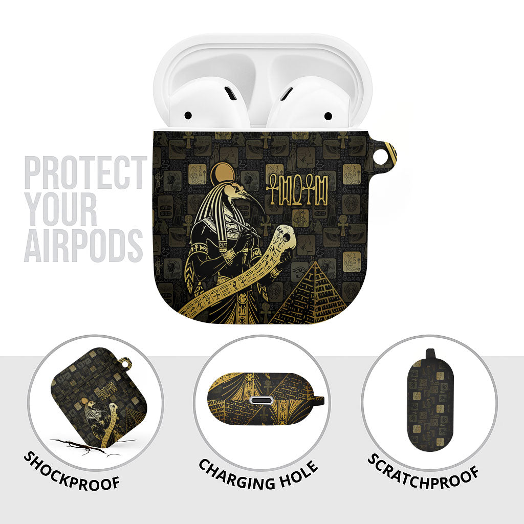 Egyptian God Thoth AirPods Case Ancient Mythology Ibis Wisdom Hieroglyphic