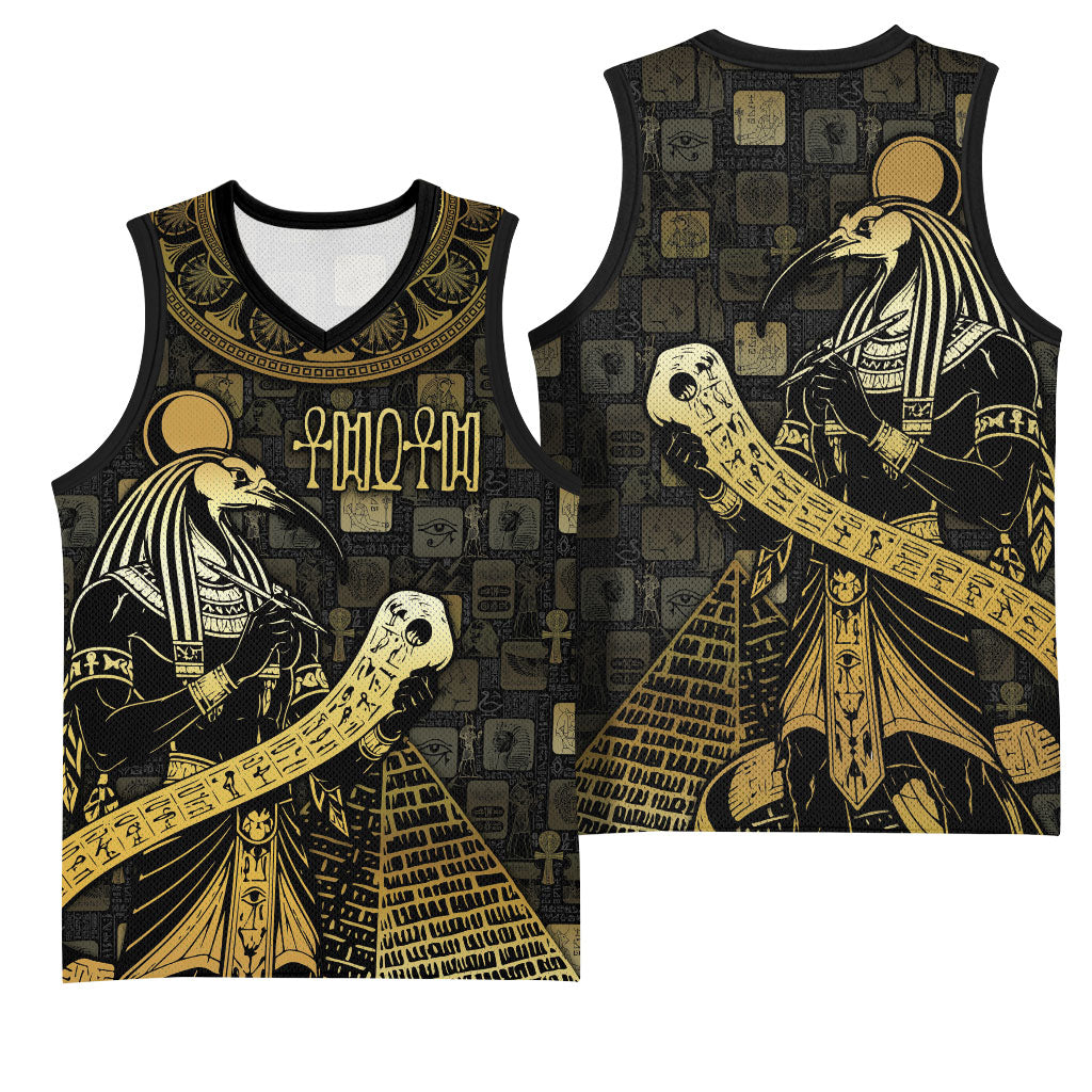 Egyptian God Thoth Basketball Jersey Ancient Mythology Ibis Wisdom Hieroglyphic