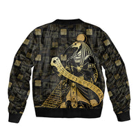Egyptian God Thoth Bomber Jacket Ancient Mythology Ibis Wisdom Hieroglyphic