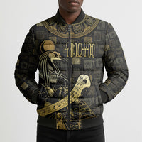 Egyptian God Thoth Bomber Puffer Jacket Ancient Mythology Ibis Wisdom Hieroglyphic