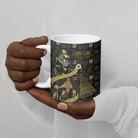 Egyptian God Thoth Ceramic Mug Ancient Mythology Ibis Wisdom Hieroglyphic