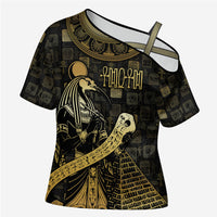 Egyptian God Thoth Cross Shoulder Shirt Ancient Mythology Ibis Wisdom Hieroglyphic