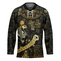 Egyptian God Thoth Hockey Jersey Ancient Mythology Ibis Wisdom Hieroglyphic