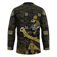 Egyptian God Thoth Hockey Jersey Ancient Mythology Ibis Wisdom Hieroglyphic