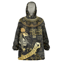 Egyptian God Thoth Kid Wearable Blanket Hoodie Ancient Mythology Ibis Wisdom Hieroglyphic