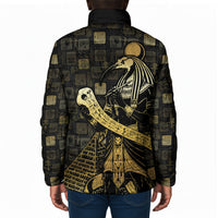 Egyptian God Thoth Padded Jacket Ancient Mythology Ibis Wisdom Hieroglyphic