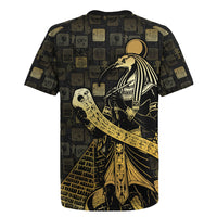 Egyptian God Thoth Rugby Jersey Ancient Mythology Ibis Wisdom Hieroglyphic