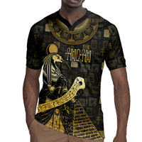 Egyptian God Thoth Rugby Jersey Ancient Mythology Ibis Wisdom Hieroglyphic