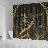 Egyptian God Thoth Shower Curtain Ancient Mythology Ibis Wisdom Hieroglyphic