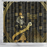 Egyptian God Thoth Shower Curtain Ancient Mythology Ibis Wisdom Hieroglyphic