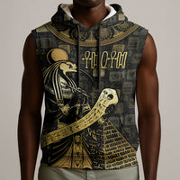 Egyptian God Thoth Sleeveless Hoodie Ancient Mythology Ibis Wisdom Hieroglyphic