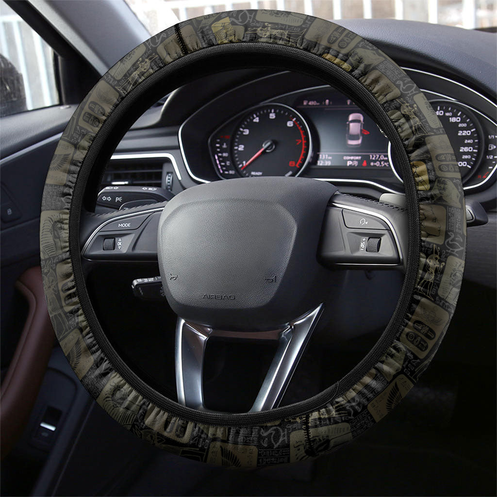 Egyptian God Thoth Steering Wheel Cover Ancient Mythology Ibis Wisdom Hieroglyphic