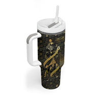 Egyptian God Thoth Tumbler With Handle Ancient Mythology Ibis Wisdom Hieroglyphic