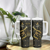 Egyptian God Thoth Tumbler With Handle Ancient Mythology Ibis Wisdom Hieroglyphic