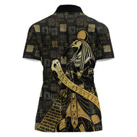 Egyptian God Thoth Women Polo Shirt Ancient Mythology Ibis Wisdom Hieroglyphic
