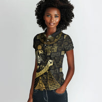 Egyptian God Thoth Women Polo Shirt Ancient Mythology Ibis Wisdom Hieroglyphic