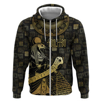 Egyptian God Thoth Zip Hoodie Ancient Mythology Ibis Wisdom Hieroglyphic