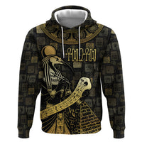 Egyptian God Thoth Zip Hoodie Ancient Mythology Ibis Wisdom Hieroglyphic