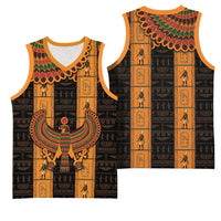 Egyptian God Horus Basketball Jersey Ancient Mythology Falcon Hieroglyphic Patterns