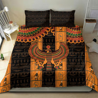 Egyptian God Horus Bedding Set Ancient Mythology Falcon Hieroglyphic Patterns