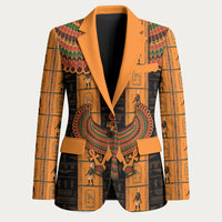 Egyptian God Horus Blazer Ancient Mythology Falcon Hieroglyphic Patterns