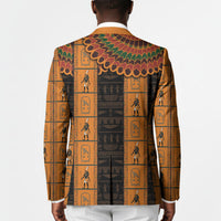 Egyptian God Horus Blazer Ancient Mythology Falcon Hieroglyphic Patterns