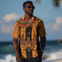Egyptian God Horus Hawaiian Shirt Ancient Mythology Falcon Hieroglyphic Patterns