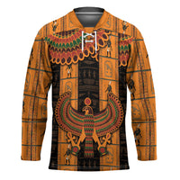 Egyptian God Horus Hockey Jersey Ancient Mythology Falcon Hieroglyphic Patterns