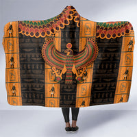 Egyptian God Horus Hooded Blanket Ancient Mythology Falcon Hieroglyphic Patterns