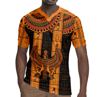 Egyptian God Horus Rugby Jersey Ancient Mythology Falcon Hieroglyphic Patterns